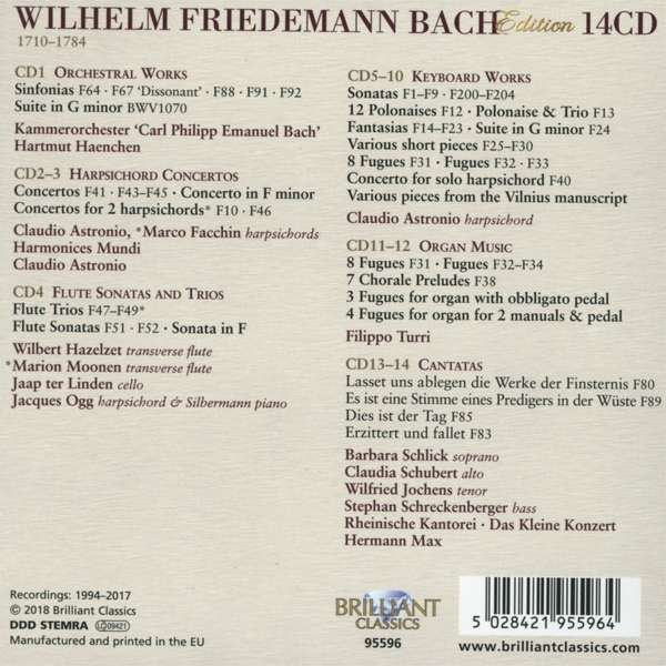 W.F. 바흐 에디션 (W.F. Bach Edition) [14CD Boxset]