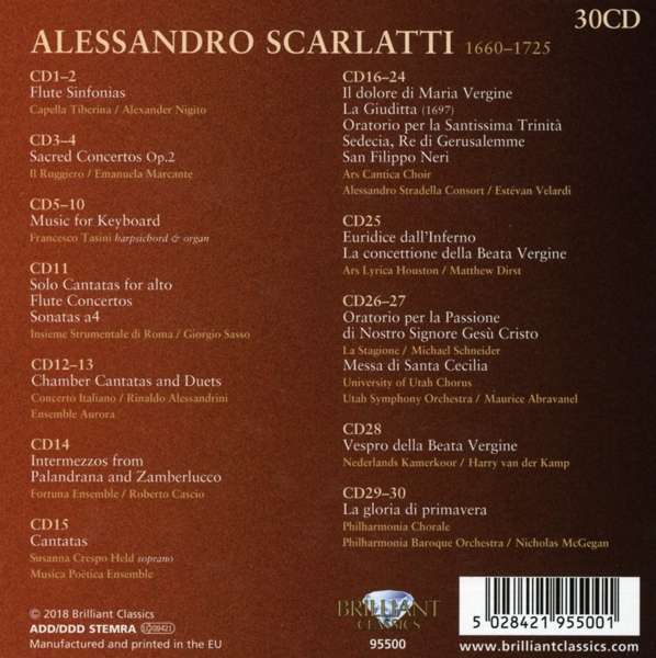 스카를라티 콜렉션 (Alessandro Scarlatti Collection) [30CD Boxset]