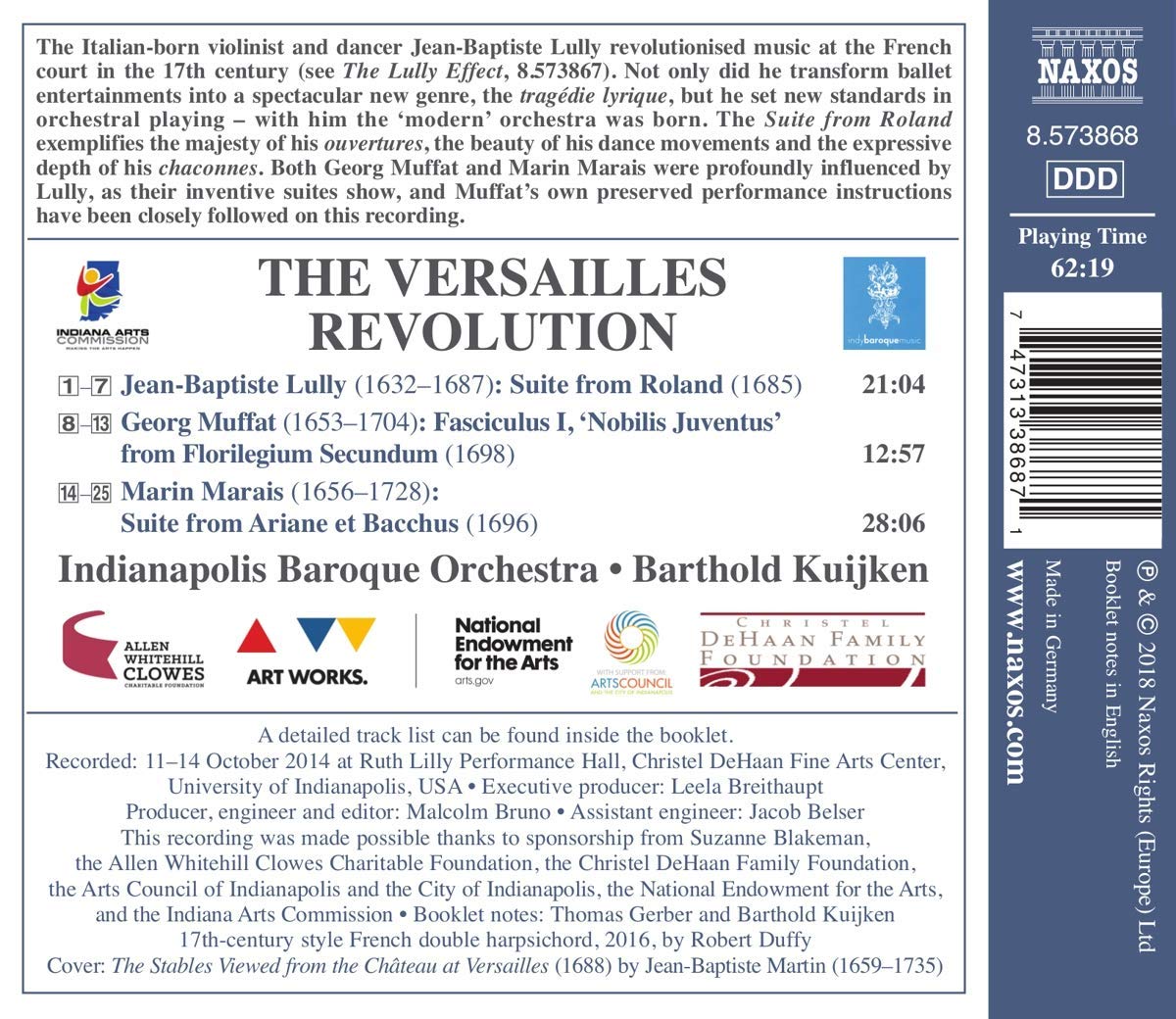 Barthold Kuijken 륄리 / 무파트 / 마레 작품집 (The Versailles Revolution)