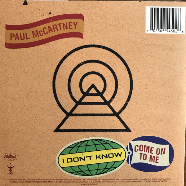 Paul McCartney (폴 매카트니) - I Don'T Know, Come On To Me [7인치 싱글 LP]