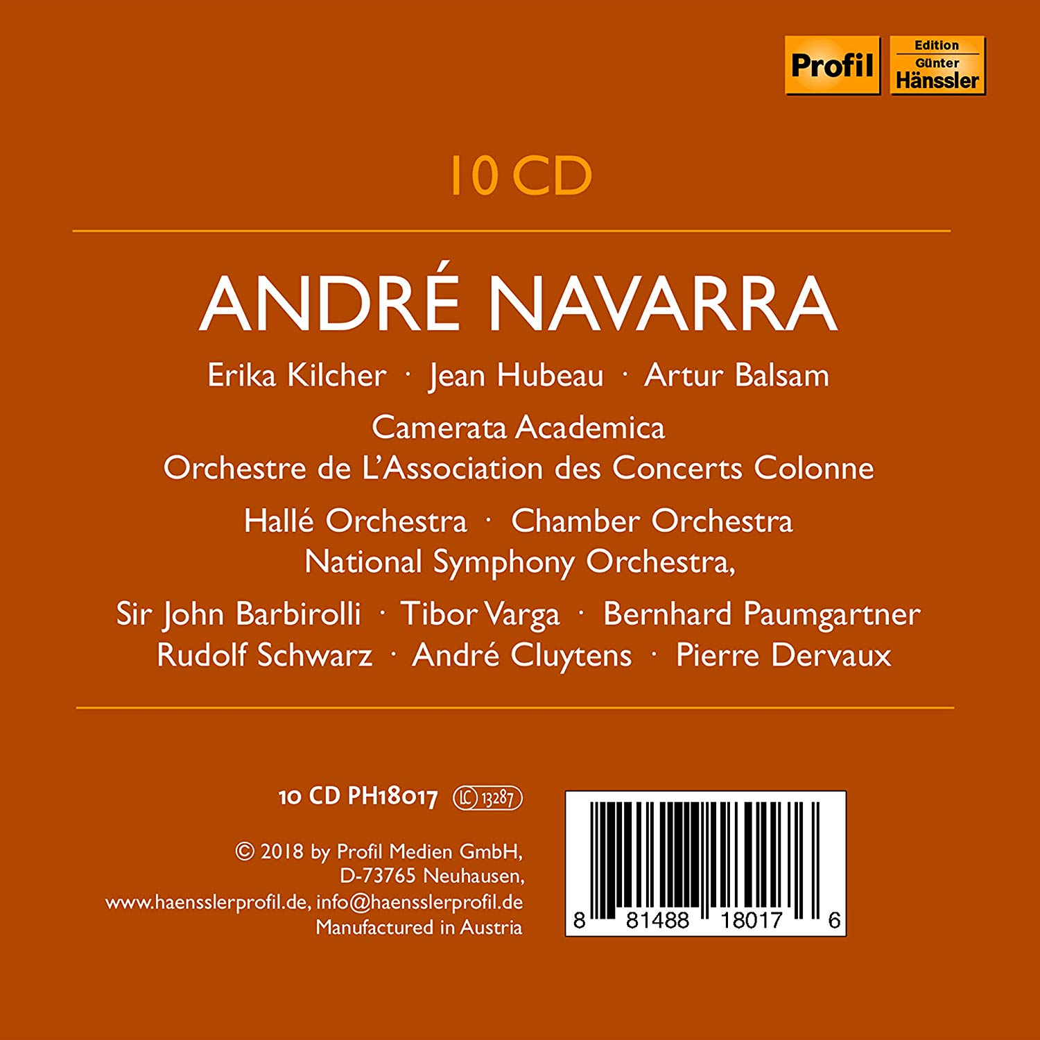 앙드레 나바라 첼로 연주집 (Andre Navarra Great Recordings) [10CD Boxset]