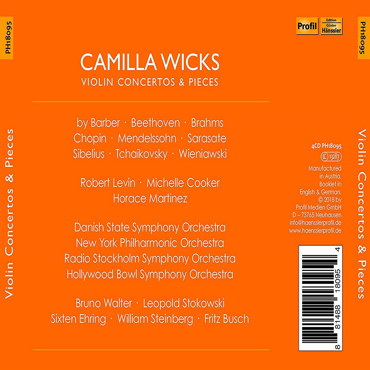 Camilla Wicks 카밀라 윅스 바이올린 연주집 (Violin Concertos & Pieces) 