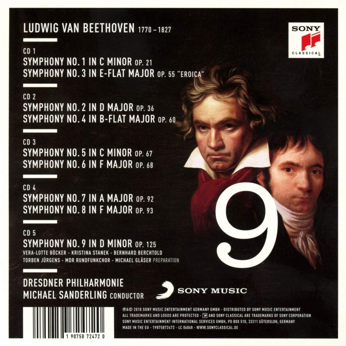 Michael Sanderling 베토벤: 교향곡 전집 (Beethoven: The Nine Symphonies) [5CD Boxset]