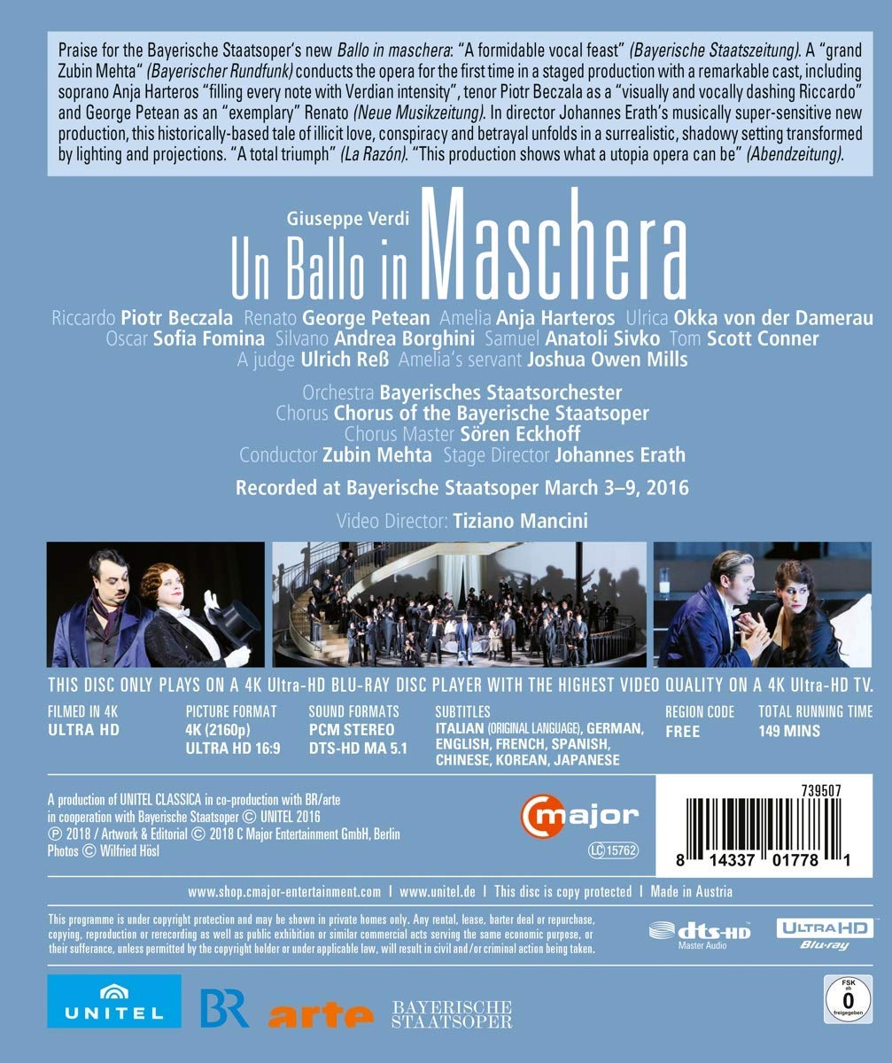 Zubin Mehta 베르디: 오페라 '가면 무도회' (Verdi: Un ballo in maschera)