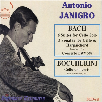 Antonio Janigro 바흐: 무반주 첼로 모음곡 전곡 / 보케리니: 첼로 협주곡 (plays Bach & Boccherini) 안토니오 야니그로