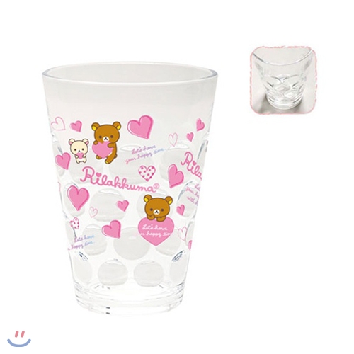 리락쿠마 아크릴 컵(핑크 하트) KY09101