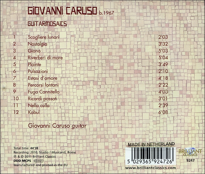 Giovanni Caruso 기타 독주집 (Guitar Mosaics)