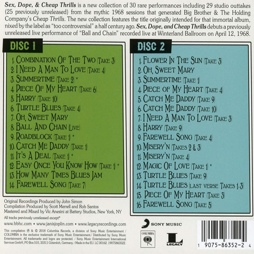 Big Brother & The Holding Company (빅 브라더 앤 더 홀딩 컴퍼니) - Sex, Dope & Cheap Thrills [2CD]