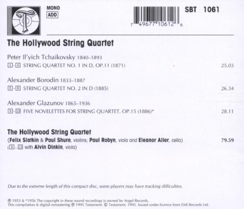 The Hollywood String Quartet 보로딘 / 차이코프스키 / 글라주노프 (Borodin / Tchaikovsky / Glazunov)