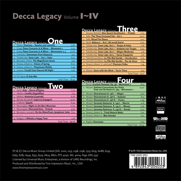 데카 스테레오 레코딩의 유산 박스 세트 (Decca Legacy Vol. 1 - 4) (4CD)