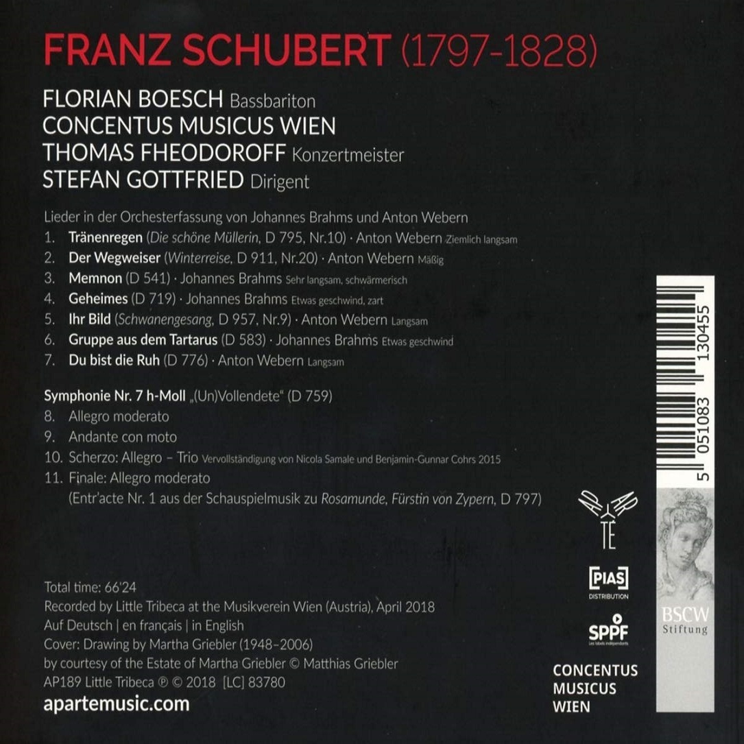 Florian Boesch 슈베르트: 교향곡 7번 '미완성', 가곡집 (Schubert: Unfinished Symphony, Lieder)