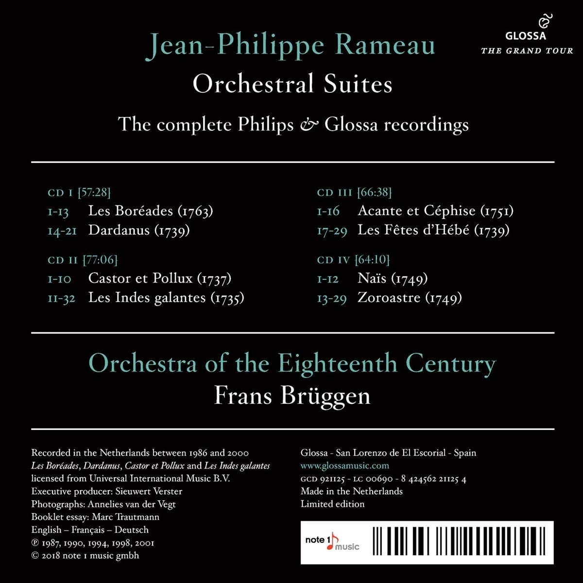 Frans Bruggen 라모: 오페라 모음곡집 (Rameau: Orchestral Suites) 