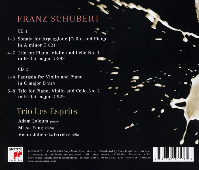 Trio Les Esprits 슈베르트: 아르페지오네 소나타, 피아노 트리오 1 & 2번, 환상곡 (Schubert: Sonata, Trio for Piano, Fantasia) 