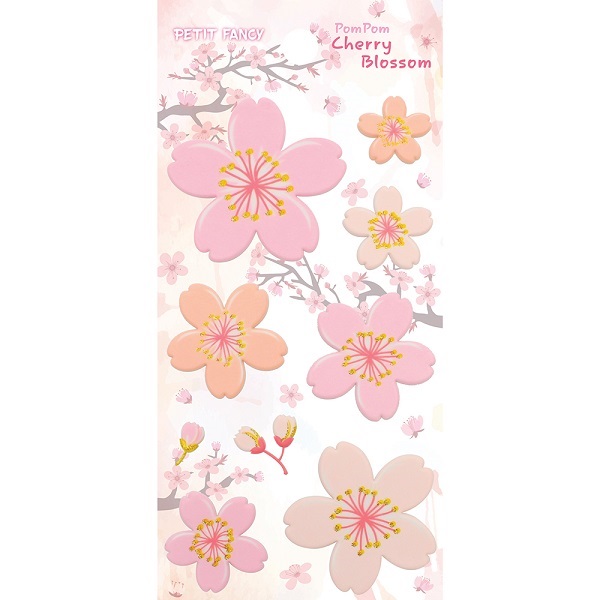 [쁘띠팬시] PINK BLOSSOM / Pom Cherry Blossom 스몰사이즈 벚꽃스티커