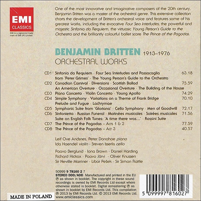브리튼 관현악 작품집 (Britten: Orchestral Works)