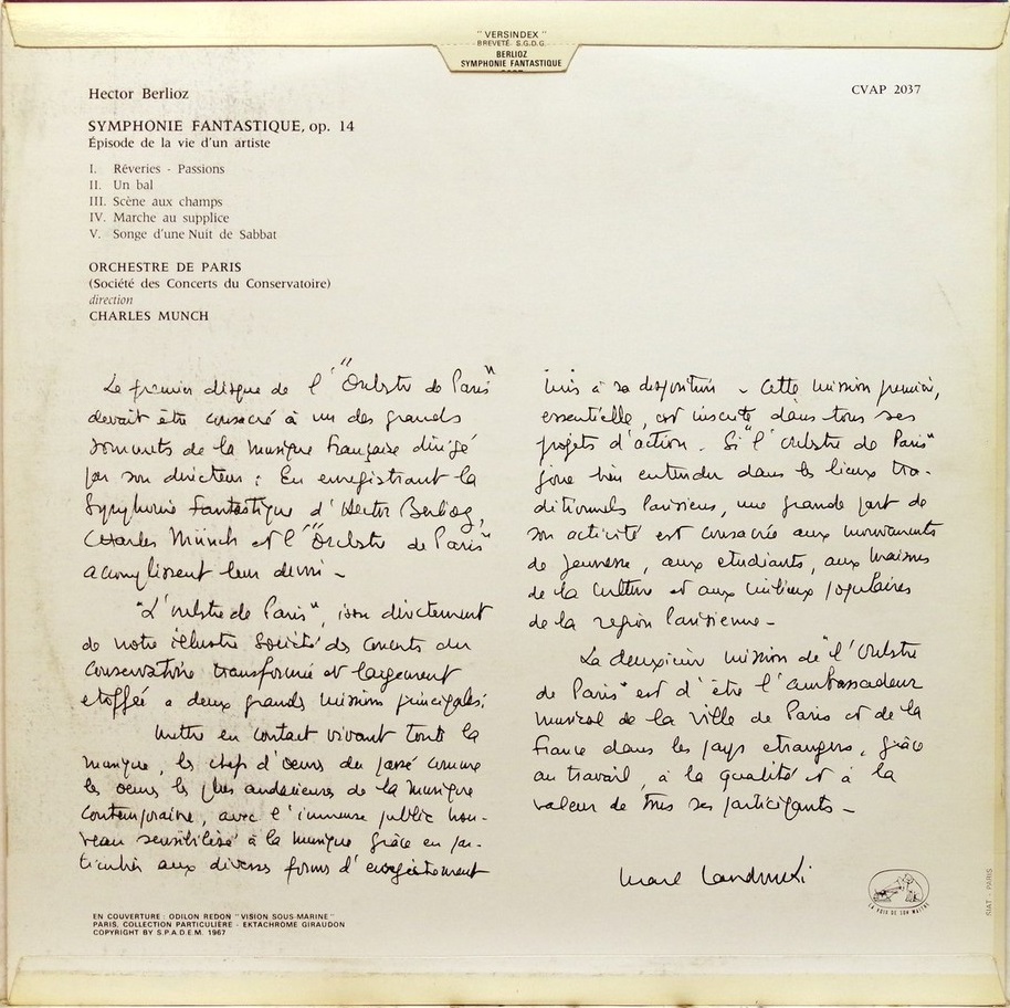 Charles Munch 베를리오즈: 환상 교향곡 - 샤를 뮌슈 (Berlioz: Symphonie Fantastique) [LP]