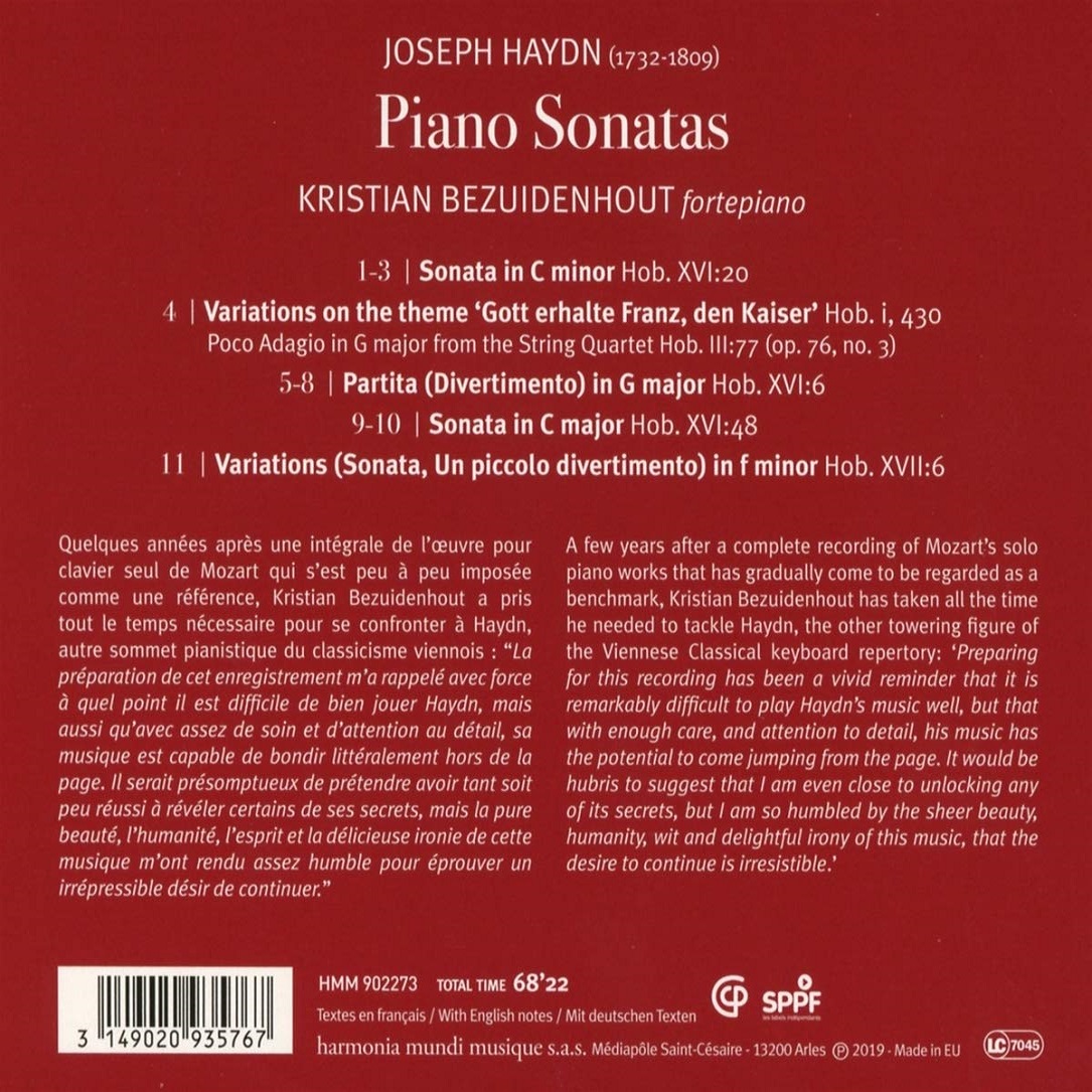 Kristian Bezuidenhout 하이든: 피아노 소나타 (Haydn: Piano Sonatas Hob.XVI: 6, 20 & 48)