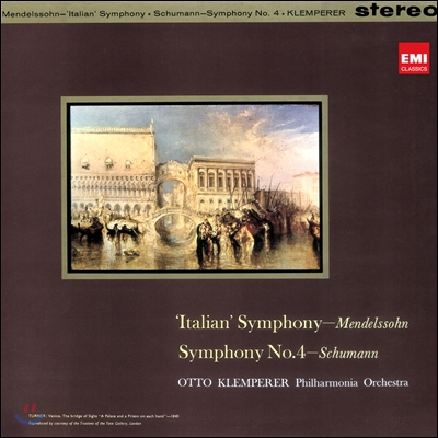 Otto Klemperer 멘델스존 / 슈만: 교향곡 4번 (Mendelssohn : Italian Symphony / Schumann: Symphony No.4) 오토 클렘페러