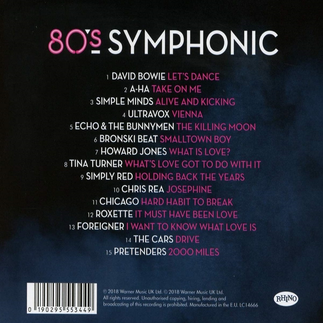 80s Symphonic 오케스트라 반주로 듣는 1980년대의 팝과 록 음악 