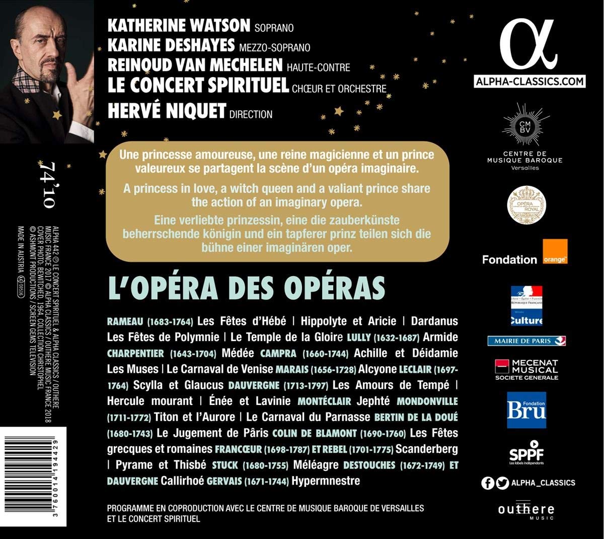 Herve Niquet '오페라에 의한 오페라' - 여러 바로크 오페라 명곡으로 재구성한 오페라 (L'Opera des Operas)