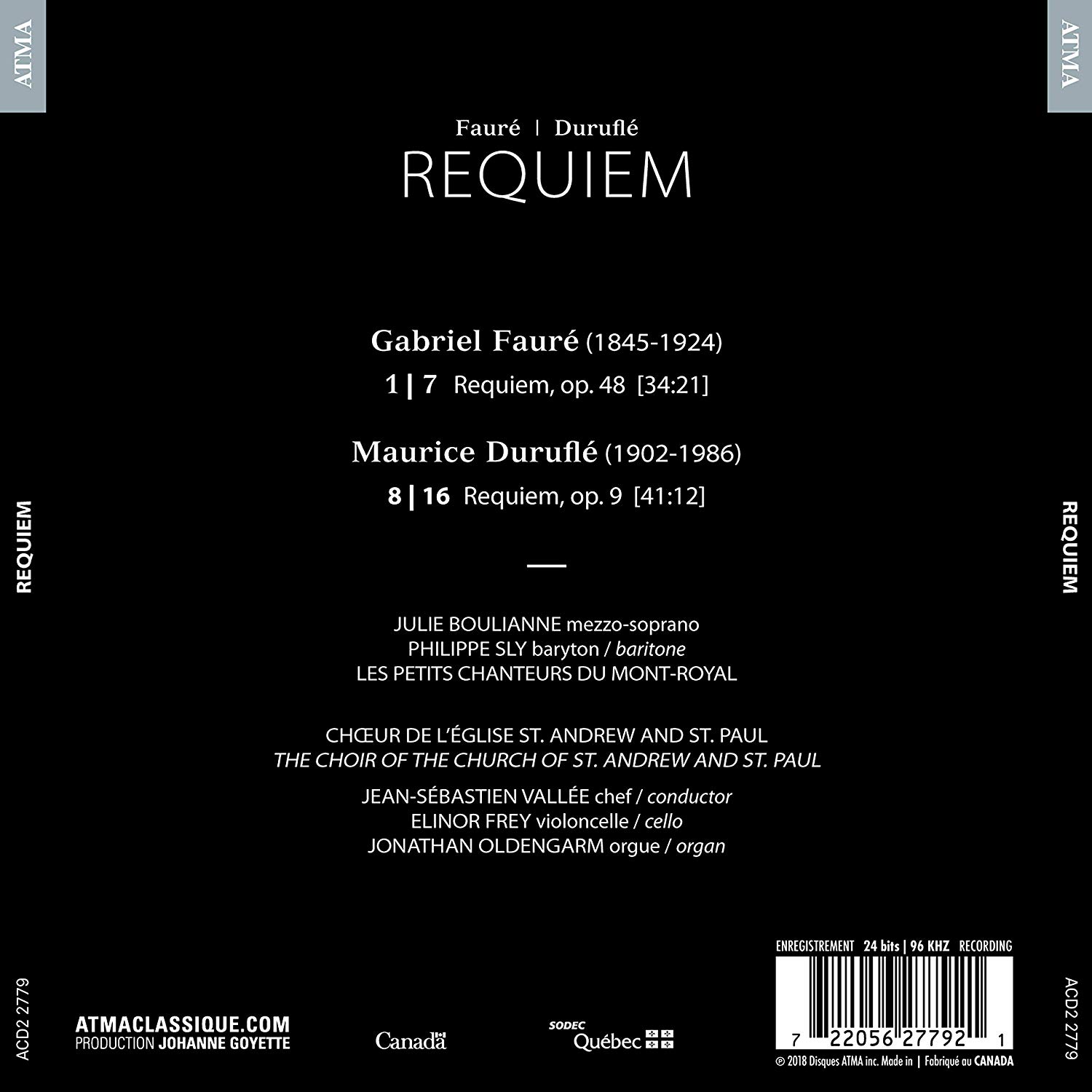 Jean-Sebastien Vallee 포레 / 뒤뤼플레: 레퀴엠 (Faure / Durufle: Requiems)