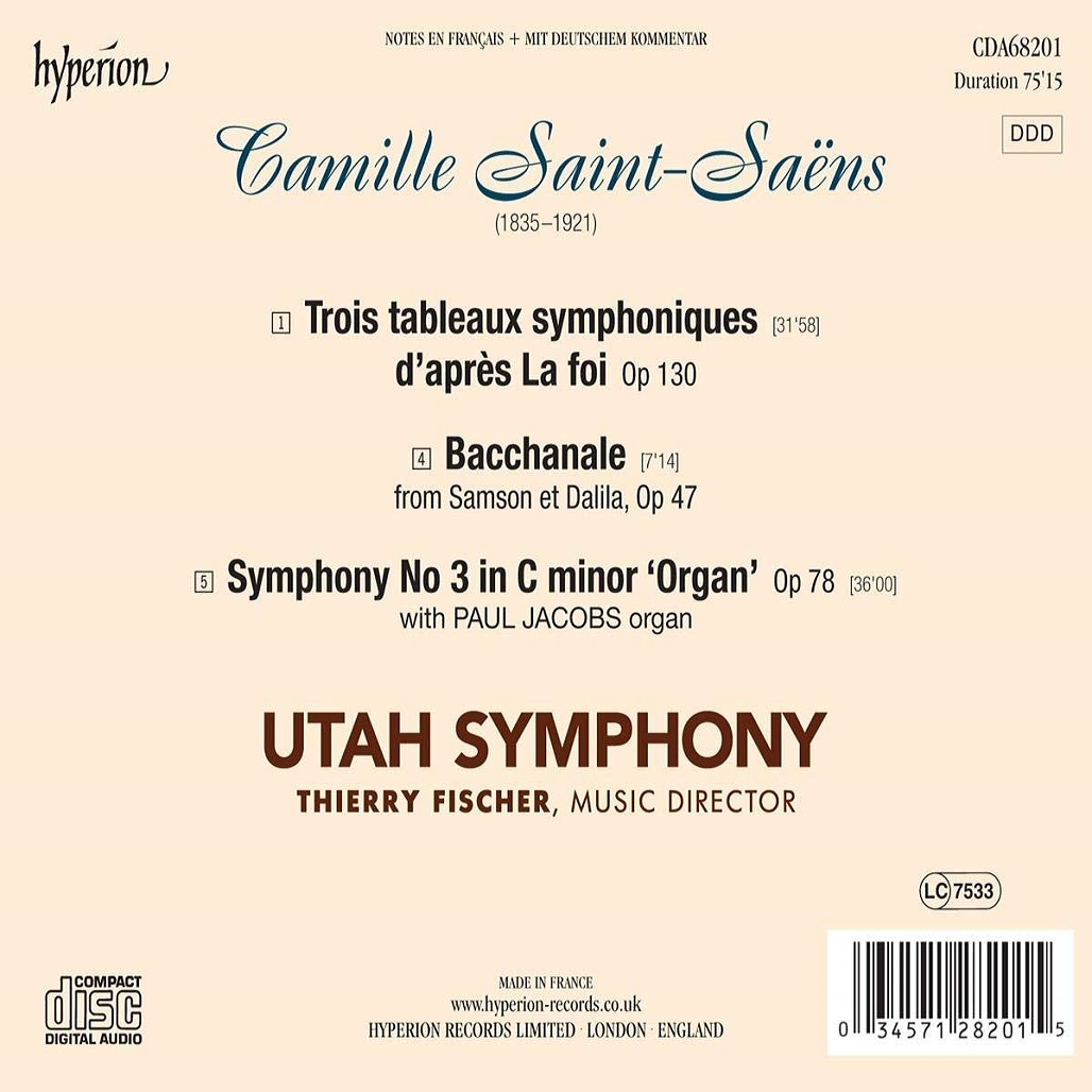 Thierry Fischer 생상스: 교향곡 3번 '오르간' 외 (Saint-Saens: Symphony Op. 98, Tableaux Symphoniques)