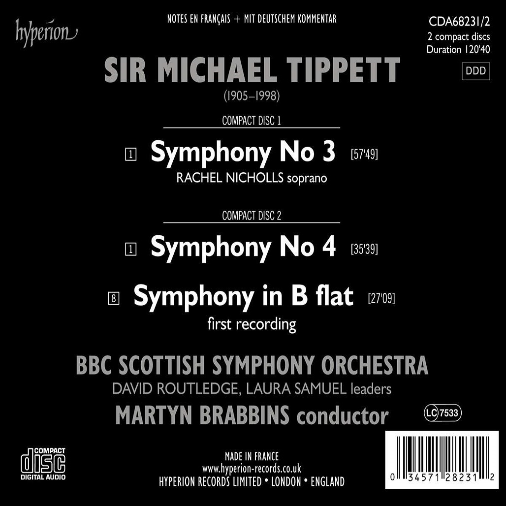 Martyn Brabbins 마이클 티펫: 교향곡 3-4번, B플랫 (Michael Tippett: Symphonies Nos 3-4, B flat)