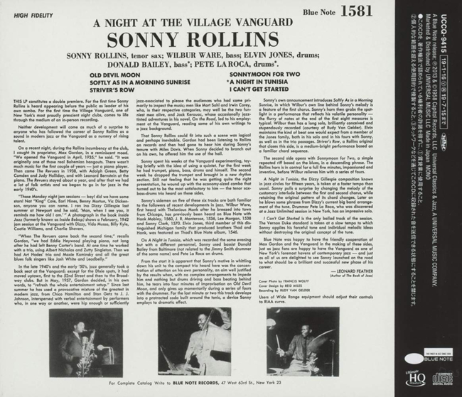 Sonny Rollins (소니 롤린스) - Night At The Village Vanguard