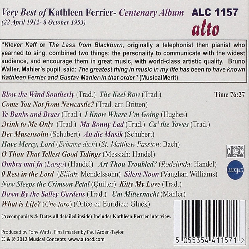 Kathleen Ferrier 캐슬린 페리어 베스트 성악 작품집 (The Very Best of Kathleen Ferrier)