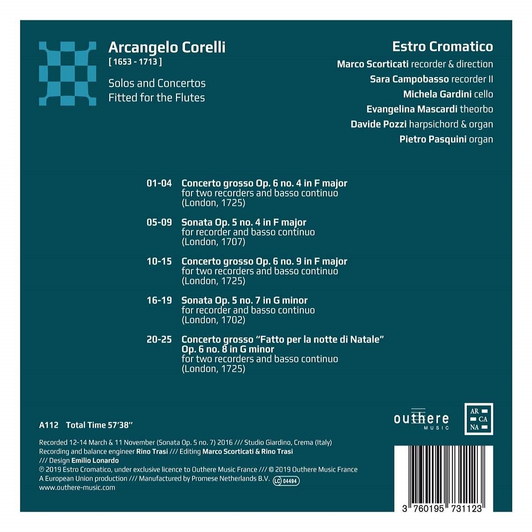 Marco Scorticati 코렐리: 리코더를 위한 소나타와 협주곡 (Arcangelo Corelli: Solos and Concertos Fitted for the Flutes)