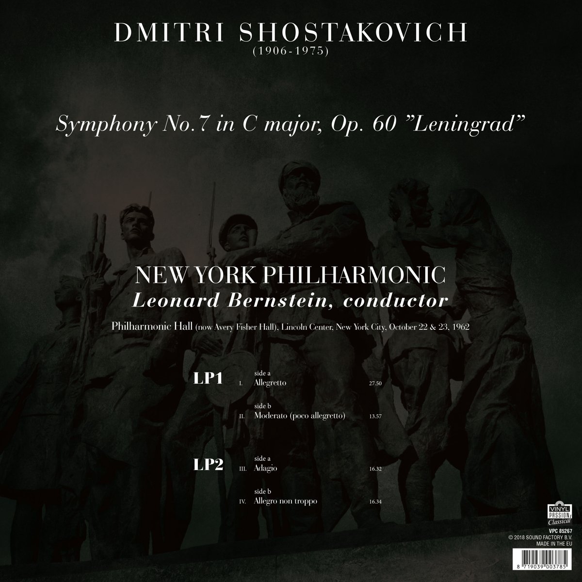 Leonard Bernstein 쇼스타코비치: 교향곡 7번 (Shostakovich: Symphony No.7, Op.60 'Leningrad') 레너드 번스타인 [2LP]