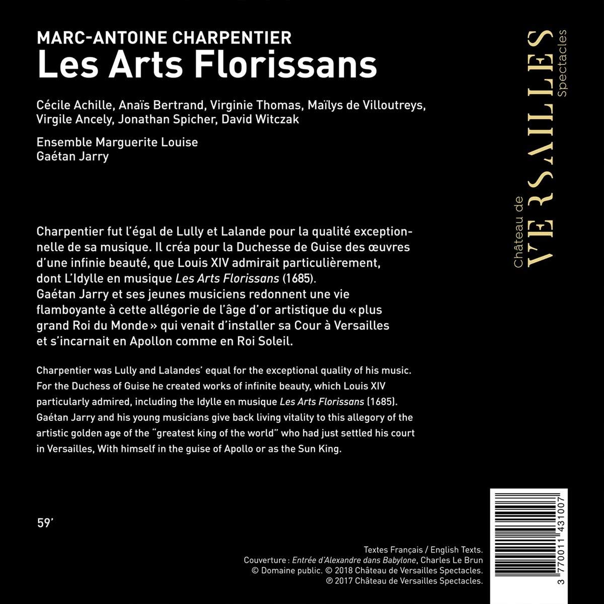 Gaetan Jarry 마크 앙투안 샤르팡티에: 레자르 플로리상 (Marc-Antoine Charpentier: Les Arts Florissans)