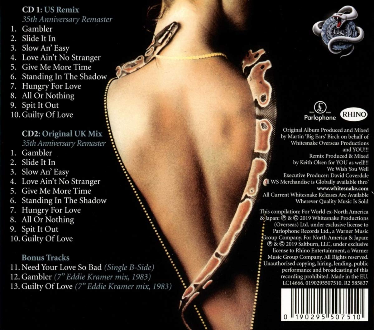 Whitesnake - Slide It In 화이트스네이크 7집 발매 35주년 기념반 [2CD 디럭스 에디션]