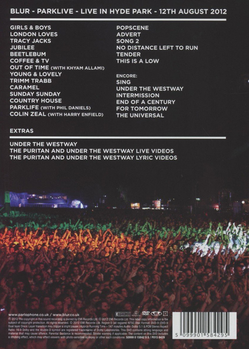 Blur - ParkLive: Live in Hyde Park 2012. 8/12 - 예스24