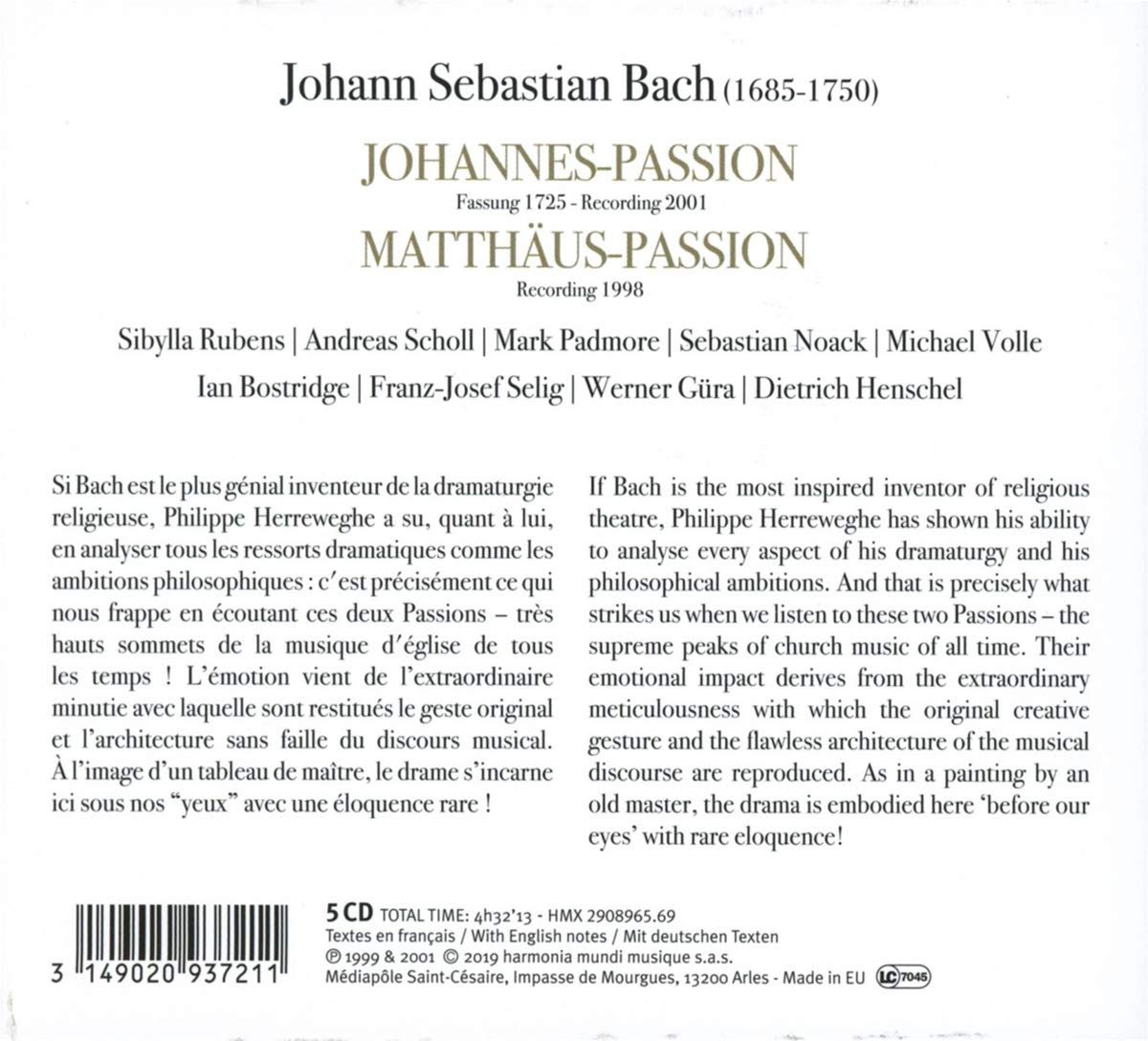 Philippe Herreweghe 바흐: 요한 수난곡, 마태 수난곡 - 필립 헤레베헤 (Bach: St John & Matthew Passion)