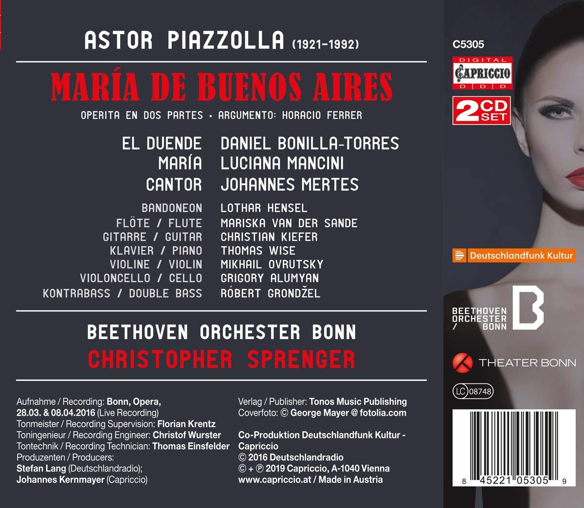 Christopher Sprenger 피아졸라: 오페레타 '부에노스 아이레스의 마리아' (Piazzolla: Maria De Buenos Aires)