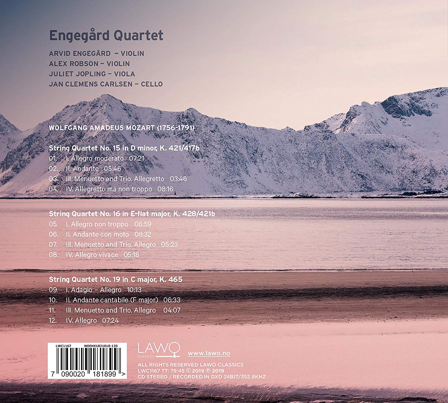 Engegard Quartet 모차르트: 현악사중주 15, 16, 19번 (Mozart: String Quartets, K. 421, 428, 465)