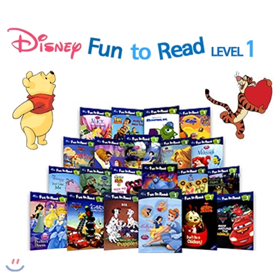 디즈니 Disney Fun to Read 22종 Level 1 Set (Paperback(22)+Workbook(22)+CD(22))