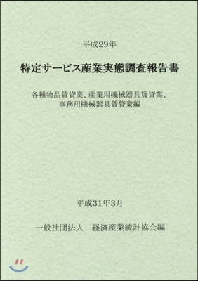 平29 特定サ-ビス産業 各種物品賃貸業