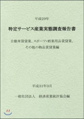 平29 特定サ-ビス産業 自動車賃貸業,