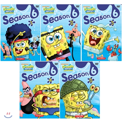 DVD 보글보글 스폰지밥 시즌 6편 5종세트 SpongeBob SquarePants