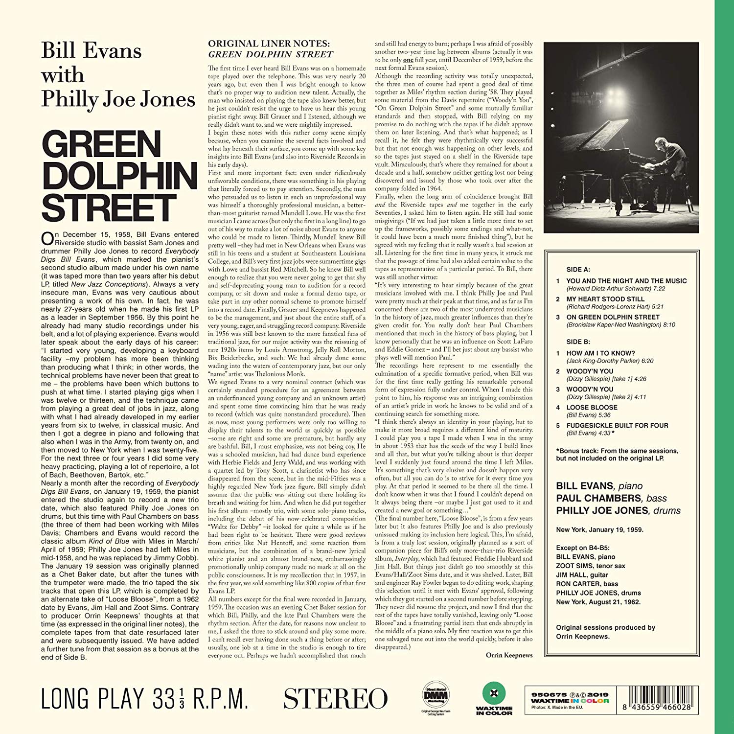 Bill Evans (빌 에반스) - Green Dolphin Street [그린 컬러 LP]