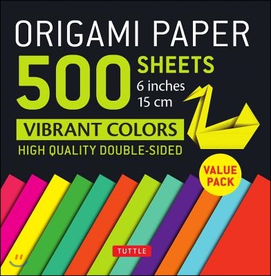 Origami Paper 500 Sheets Vibrant Colors 6" (15 CM): Tuttle Origami Paper: High-Quality Origami Sheets Printed with 12 Different Colors: Instructions f