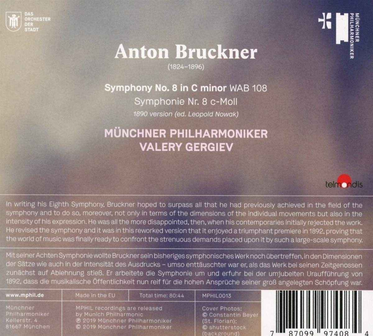 Valery Gergiev 브루크너: 교향곡 8번 (Bruckner: Symphony WAB108)