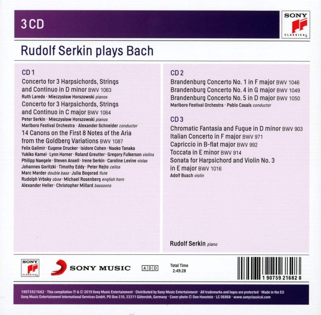 루돌프 제르킨이 연주하는 바흐 (Rudolf Serkin Plays Bach)