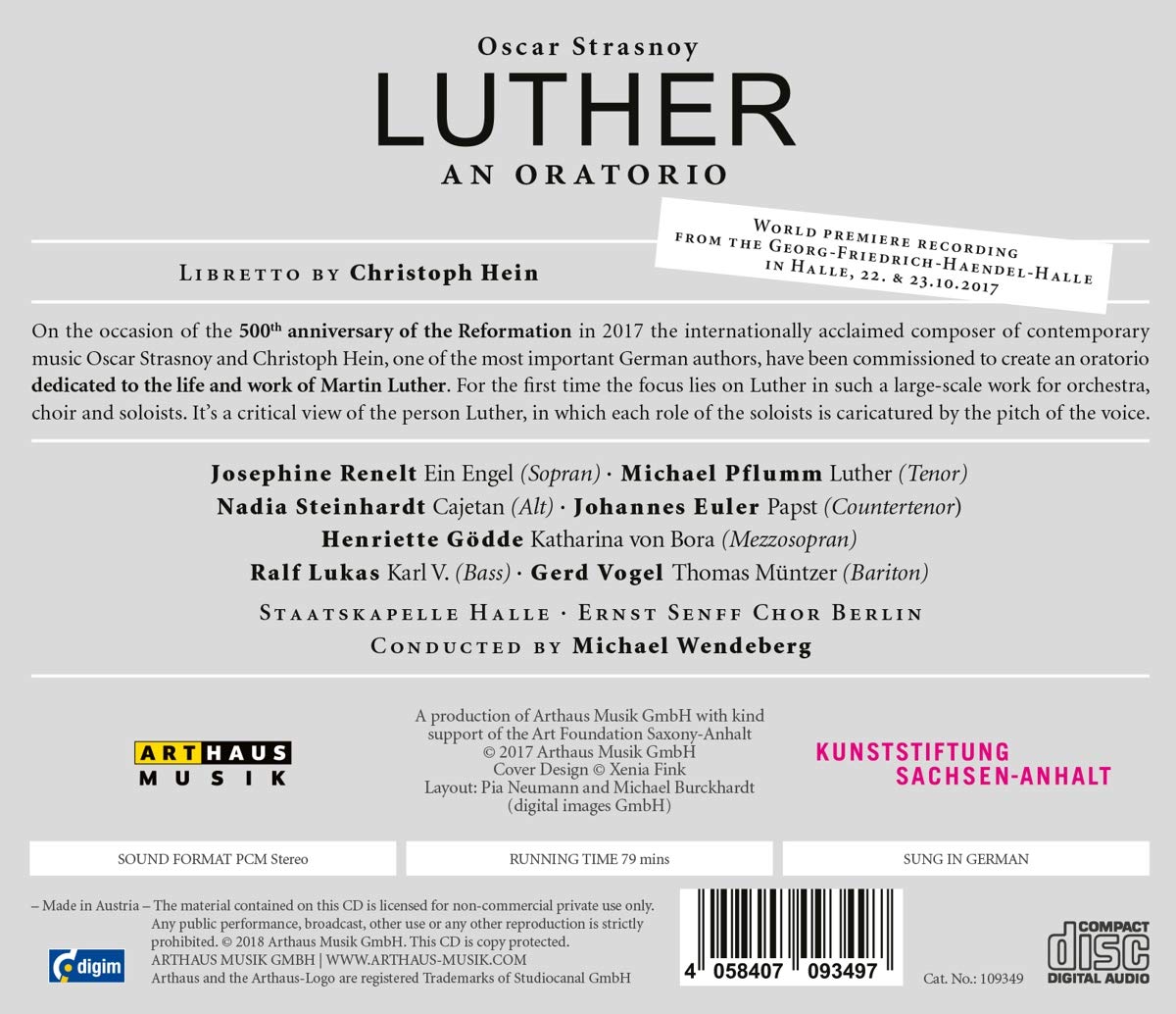 Michael Wendeberg 오스카 스트라스노이: 오라토리오 '루터' (Oscar Strasnoy: Luther)