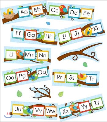 Boho Birds Alphabet Bulletin Board Set