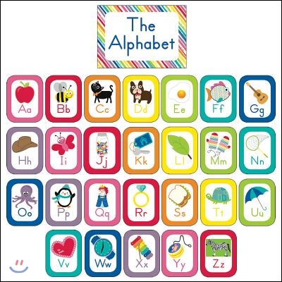 Just Teach Alphabet Cards Bulletin Board Set