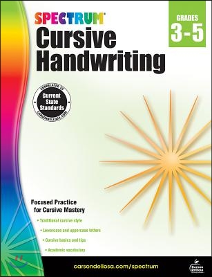 Spectrum Cursive Handwriting, Grades 3 - 5: Volume 108