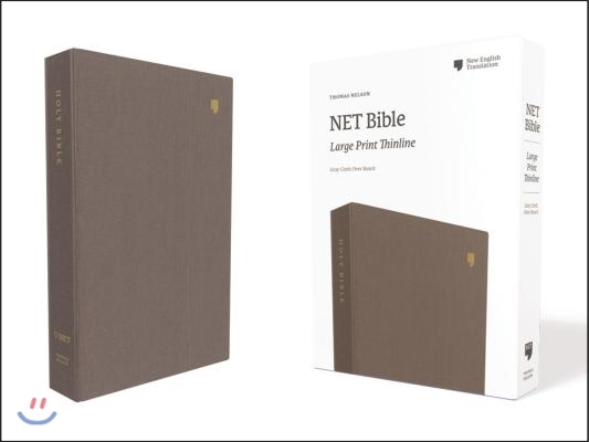 Net Bible, Thinline Large Print, Cloth Over Board, Gray, Comfort Print: Holy Bible